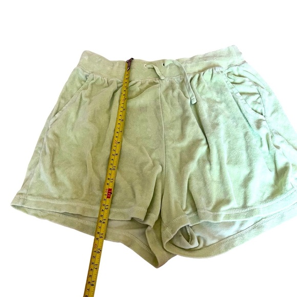 Old Navy Terry Cloth Lounge Shorts Green Large Drawstring Pockets Cozy Soft - Picture 4 of 4
